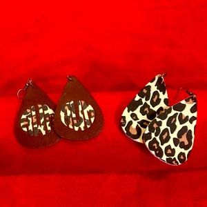 Handmade leather earrings